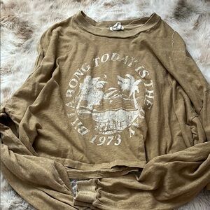 Billabong Tan Graphic Long Sleeve Tee
